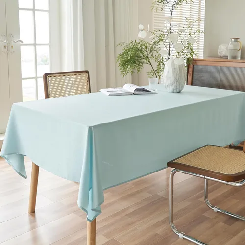 Vista 3 de AUSSPVOCT 2 manteles de lino texturizado para mesa rectangular, 52 x 70 pulgadas, mantel rectangular impermeable, lavable, tela para mesa