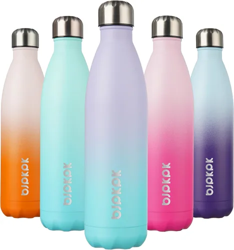Vista 31 de [Usado] BJPKPK Botella de agua pequeña aislada de 12 onzas, frasco a prueba de A-azul