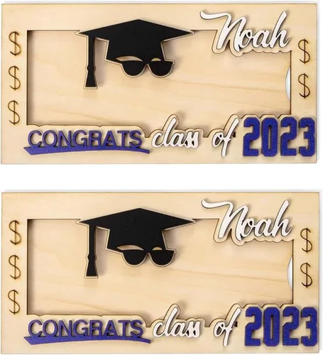 Vista 10 de Titular de regalo de dinero de graduación con nombre personalizado, caja de tarjetas de graduación, soporte para dinero de la clase de 2024, regalo
