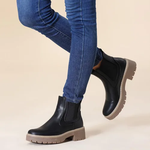 Vista 3 de Hawkwell Botas Chelsea de tacón grueso para mujer