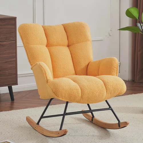 Vista 12 de Mecedora para guardería, silla deslizante para interiores, cómodas sillas de lactancia compactas para espacios pequeños, sala de estar, aula Negro