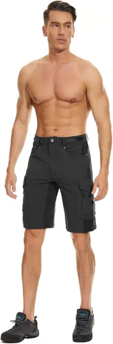 Vista 2 de Pantalón corto Cycorld para ciclismo de montaña, bolsillos con cierre de cremallera, liviano, ligero de ajuste, para hombre