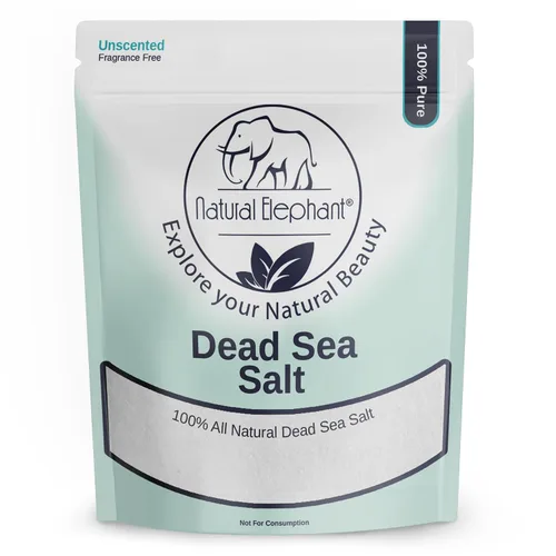 Vista 6 de Natural Elephant Sal del Mar Muerto para remojar y bañarse, bolsa de 1 libra (16 onzas), grano fino, 100% natural y pura