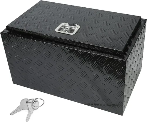 Vista 17 de confote Caja de herramientas chapada en aluminio resistente de 18 x 17 x 18 pulgadas, caja de herramientas para debajo de la carrocería, caja