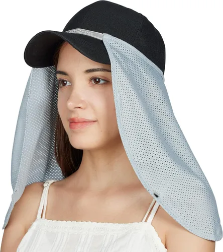 Vista 4 de Sombrero de sol de malla de enfriamiento Escudo Cuello Cortina Transpirable Guardia Polainas Protección UV Unisex Hombres Mujeres Cubierta facial