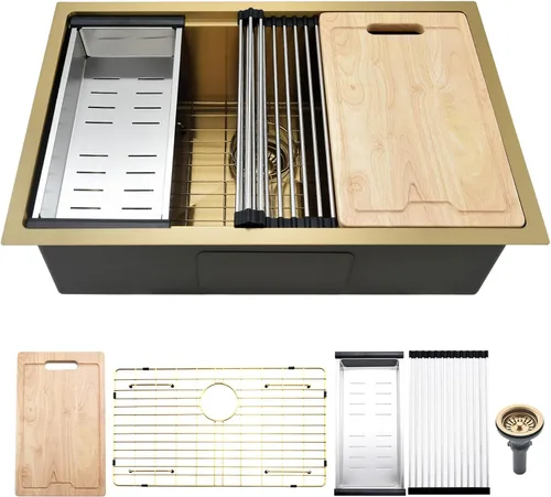 Vista 19 de Fregadero de Barra Negro Bajo Montaje, Fregadero de Cocina de 12 x 15 Pulgadas de Acero Inoxidable Negro Bajo Montaje, Cuenca Pequeña de Barra