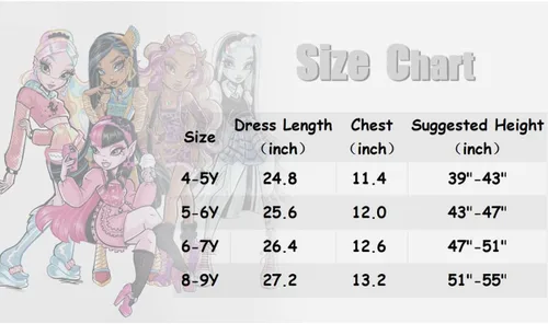 Vista 4 de FLIPEGEON Monster - Vestido casual para niñas con mangas con vuelo, ropa de juego de 4-9 años