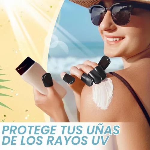 Vista 4 de Loopeer 50 fundas protectoras de uñas para cama de bronceado, protección UV Negro