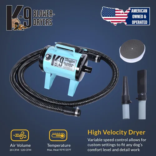 Vista 6 de Electric Cleaner Company K9 Fluffer - Secador de perros - Potente soplador portátil para perros y mascotas, color negro