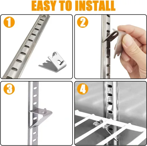 Vista 4 de 920158 Clip para estante del congelador, clip de acero inoxidable para estante del refrigerador, soporte de estante del enfriador del congelador