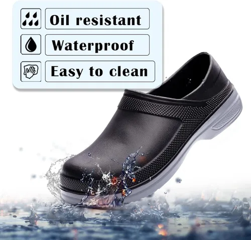 Vista 2 de Zapatos de chef para hombres y mujeres zuecos de cocina para hombres zapatos de cocina zapatos de trabajo de enfermera zapatos de trabajo
