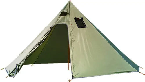 Vista 3 de Tienda caliente ultraligera para 4 personas Tipi con estufa ignífuga Jack para tubos de combustión con 2 puertas