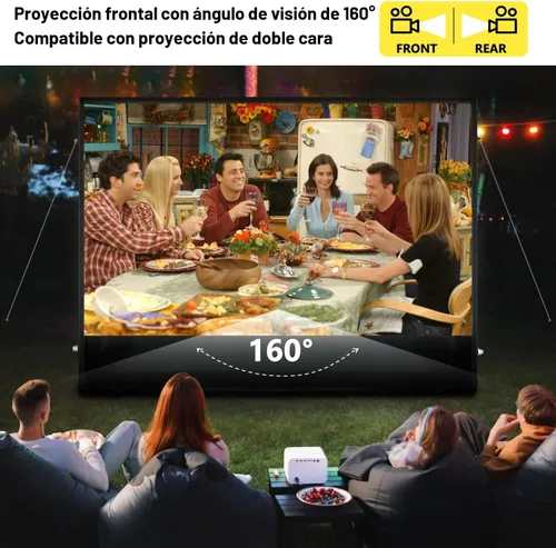 Vista 2 de Pantalla de proyector inflable I Diseño hermético sin soplador, hecho de lona de TPU, 120 pulgadas (equivalente a 16 pies) para uso en interiores