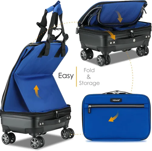 Vista 2 de Verage Bolsa de equipaje plegable expandible con ruedas giratorias desmontables, Azul, Maleta Fashion Blue 21