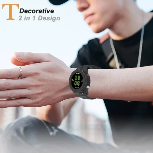 Vista 6 de Miimall Compatible con Garmin Forerunner 955 Caso, resistente a los arañazos, TPU Militar Funda de protección para Garmin Forerunner 955/955 Solar