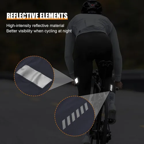 Vista 5 de Santic Pantalones largos de ciclismo para hombre, con bolsillo acolchado 4D