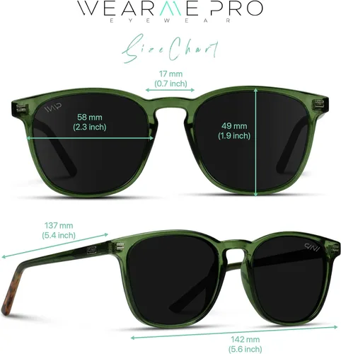 Vista 6 de WearMe Pro Gafas de sol polarizadas modernas redondas cuadradas para hombre