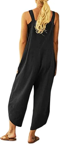 Vista 3 de GXFGZZRS - Overol para mujer, ajuste holgado, ajustable, casual, con bolsillos