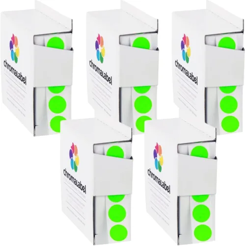 Vista 38 de ChromaLabel Kit de puntos verdes y rojos con código de color permanente de 1/2 pulgada, 2 cajas, 1000/caja