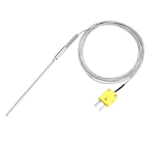 Vista 20 de MECCANIXITY Sonda de sensor de temperatura tipo K con termopar y enchufe, sonda de temperatura del medidor -50 a 1100°C (-58 a 2012°F), acero