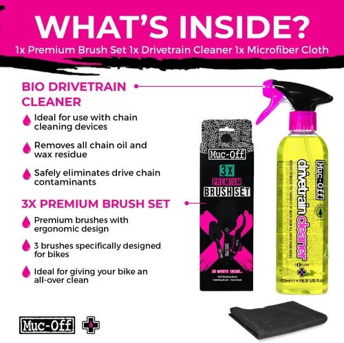 Vista 2 de Muc-Off Bio Drivetrain Cleaner Efectivo Limpiador y Desengrasante Biodegradable en Aerosol para Cadena de Bicicleta Apto para Todo Tipo