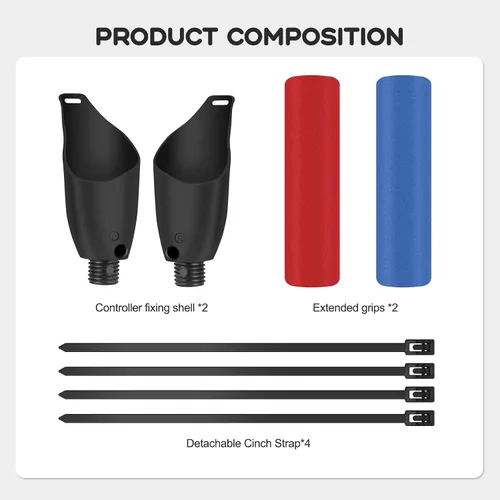 Vista 7 de Vakdon Dual Handles Extension Grips Compatible with Meta Quest 2QuestRift S Controllers Extension Handle for Playing Beat SaberSupernaturalGorilla