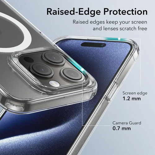 Vista 5 de ESR Serie Classic Juego de fundas para iPhone 15, 1 protector de pantalla de vidrio templado, 1 juego de protectores de lente, MagSafe, resistente