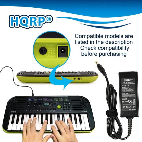 Vista 7 de HQRP Adaptador de CA compatible con Casio CTK-2200 / CTK2200 / CTK-2080 / CTK2080 / CTK-2300 / CTK2300 Cable de alimentación de teclados más