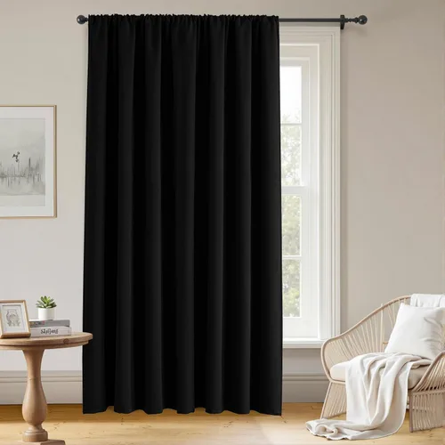 Vista 53 de Cortinas opacas para sala de estar, cortinas 100% opacas de 90 pulgadas de largo, juego de 2 paneles de 2 paneles, con aislamiento térmico, pestaña