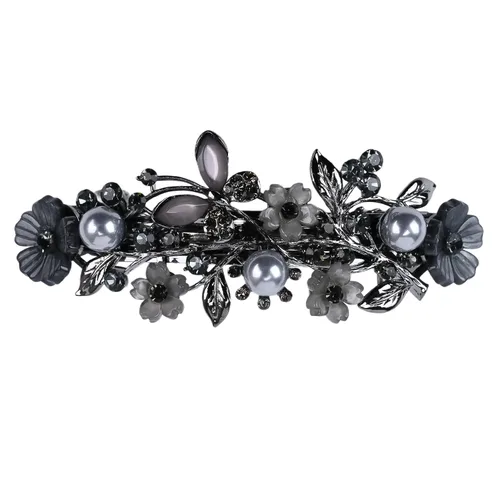 Vista 12 de Pasadores de pelo de perlas, pinzas de cristal para el cabello, diseño francés, para novia, diamantes de imitación, elegante soporte para cola