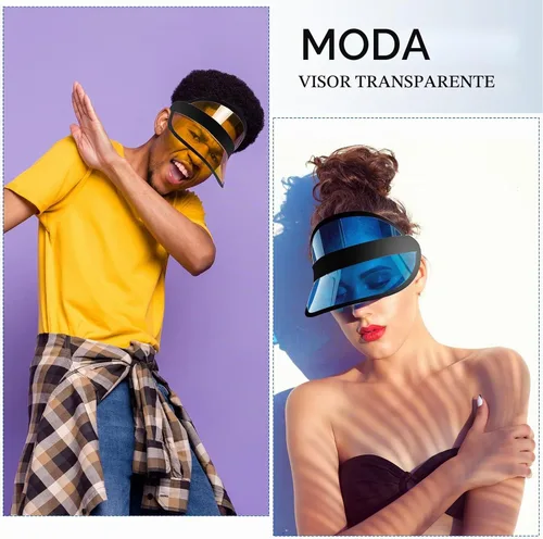 Vista 4 de Jiuguva Viseras de plástico unisex para el sol, gorra de póquer con protección UV para hombres y mujeres, deportes al aire libre, actividades