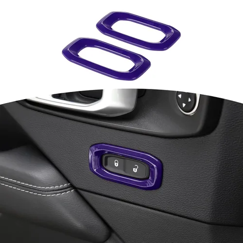 Vista 13 de RT-TCZ Para Wrangler JL Interruptor de bloqueo de puerta Cubierta de ajuste de botón azul bebé para Jeep Wrangler JL JLU Gladiator JT 2018-2024 Baby