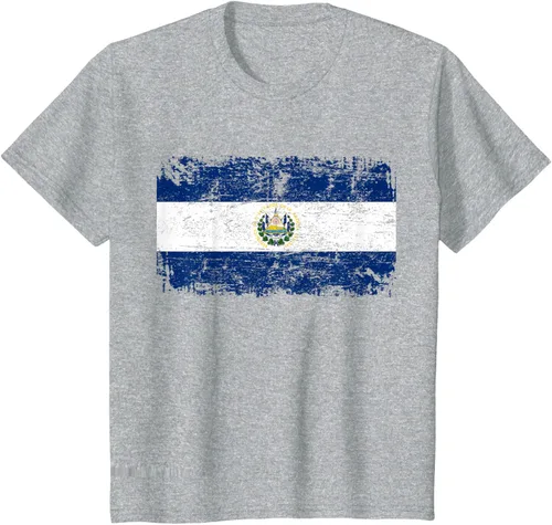 Vista 41 de EL SALVADOR Bandera Vintage Hombres Mujeres Niños Camiseta EL SALVADOR