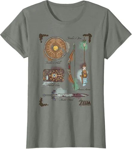 Vista 11 de Zelda Breath of The Wild Link Inventory - Camiseta gráfica Gris Oscuro