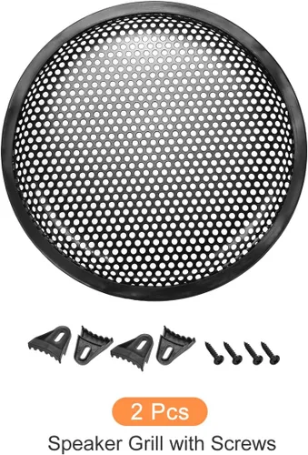 Vista 6 de Cubierta de rejilla de altavoz de malla negra protector de parrilla de subwoofer (con clips, tornillos), [para bricolaje de audio doméstico], 10