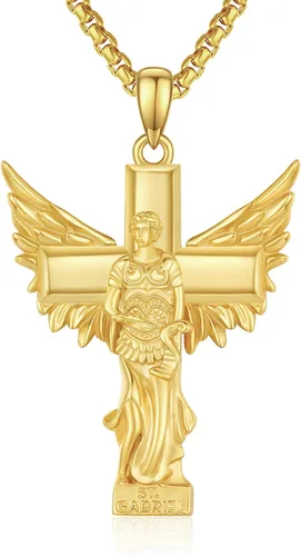 Vista 136 de 925 Sterling Silver Patron Saint Amulet Necklace for Men Women plateado