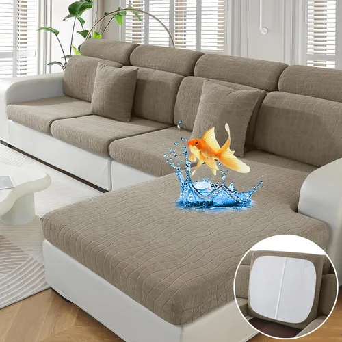 Vista 22 de MAXIJIN Fundas impermeables para cojín de sofá Fundas elásticas para asiento de sofá Fundas lavables, Fundas seccionales para cojines de exterior