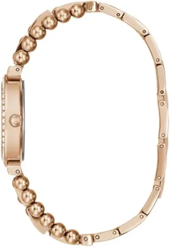 Vista 2 de GUESS Reloj analógico dorado con diamantes y perlas