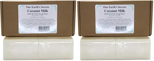 Vista 7 de Our Earth's Secrets Leche de coco - 2 libras Base de jabón para derretir y verter