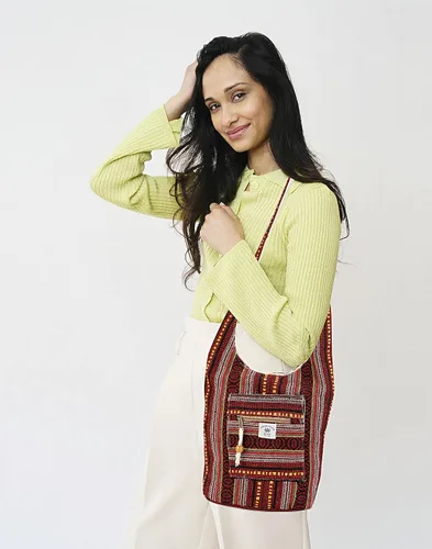 Vista 7 de Bolso bandolera de cáñamo, bolso bandolera de cáñamo, bolso bandolera de cáñamo y bolso de fiesta de cáñamo en la playa, bolso unisex de cáñamo