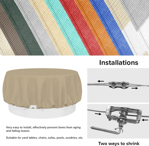 Vista 57 de Fundas para muebles de patio, impermeables, resistentes a los rayos UV, resistentes a los rayos UV, para exteriores, mesa redonda y rectangular