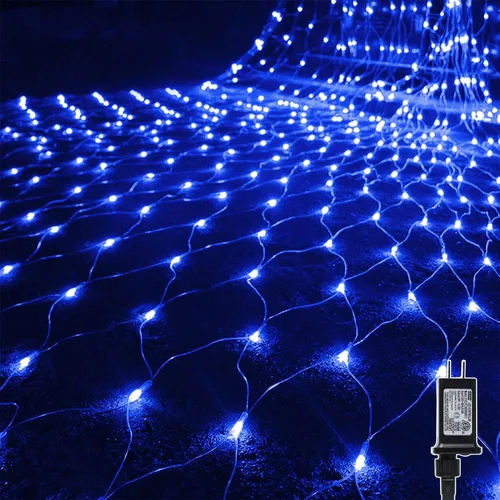 Vista 16 de Waterglide - Luces de red de San Valentín para exteriores, 12 x 5 pies, 360 luces LED de malla con 8 modos de iluminación, luces impermeables