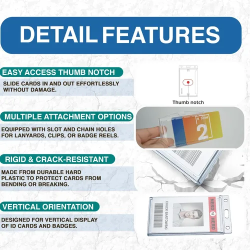 Vista 6 de Soporte transparente esmerilado de carga lateral con muesca para el pulgar, funda rígida de identificación RFID para llave de automóvil, tarjetas