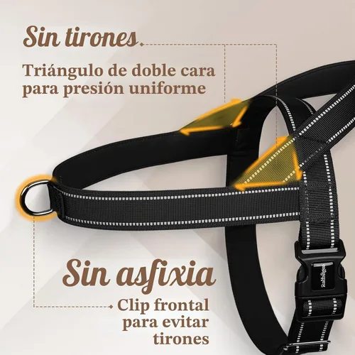 Vista 3 de rabbitgoo Arnés para perro sin tirones, ajuste rápido para perros de tamaño Chaleco para mascotas ajustable en el pecho con asa acolchada suave, sin