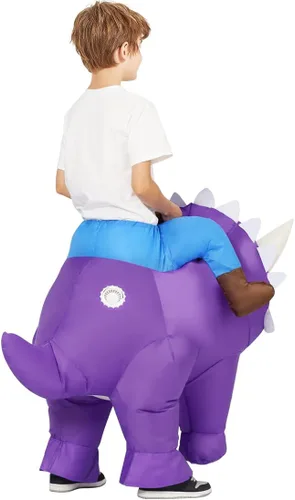 Vista 6 de GOOSH Disfraz inflable de dinosaurio para niños, disfraces de Halloween para niños y niñas, divertido disfraz inflable para fiesta de Halloween