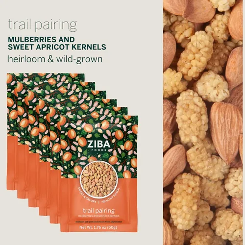 Vista 4 de Ziba Foods Trail Pairing - Mezcla de granos de albaricoque dulce y moras secas, sin OMG, vegano, apto para 30 integrales y paleo, alto en fibra