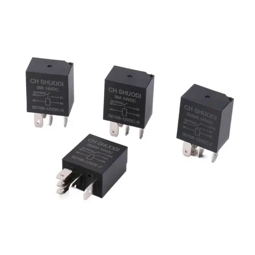 Vista 2 de Paquete de 4 relés micro de 5 pines, 12 V, 30 A, pequeño relé de arranque automotriz multiusos para motor de automóvil