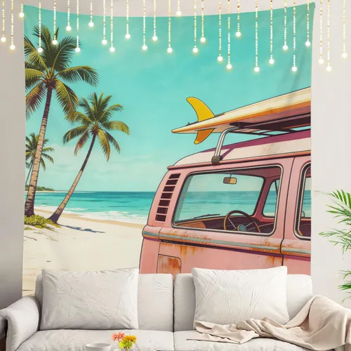 Vista 118 de Shrahala Modern Abstract Artwork Wall Tapestry, Orange Black Beige Wall Hanging Large Tapestry Decoration Polyester Fiber White Hem Around for Dorm