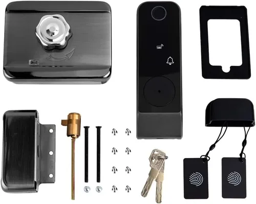 Vista 8 de Cerradura inteligente de puerta con huella dactilar, cerradura de puerta biométrica antirrobo inteligente, cerradura electrónica de patio al aire