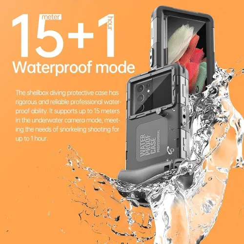 Vista 6 de Hllhunkhe Funda universal subacuática para esnórquel, buceo profesional, impermeable, para iPhone 7-17 Pro/Pro Max/Plus/Mini, Galaxy S10-S25